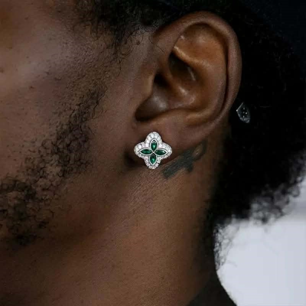 ICED OUT FLOWER EARRING