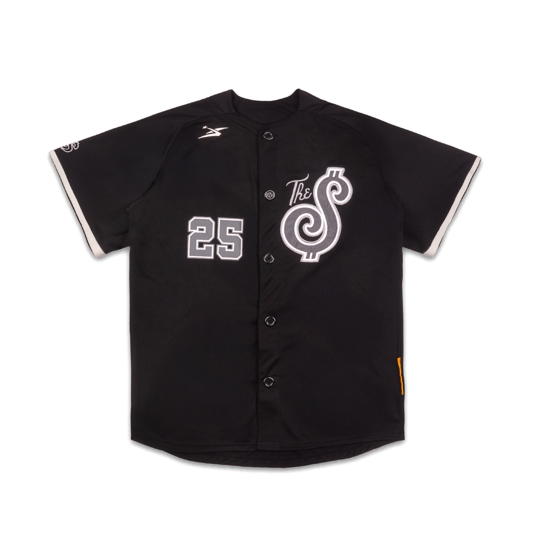 THE $ BASEBALL JERSEY IN BLACK