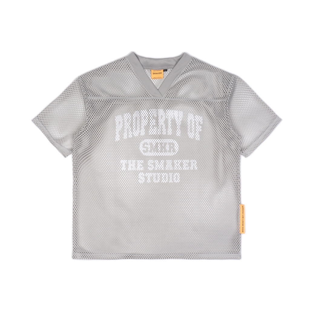 PROPERTY MESH BOXY TEE IN GREY