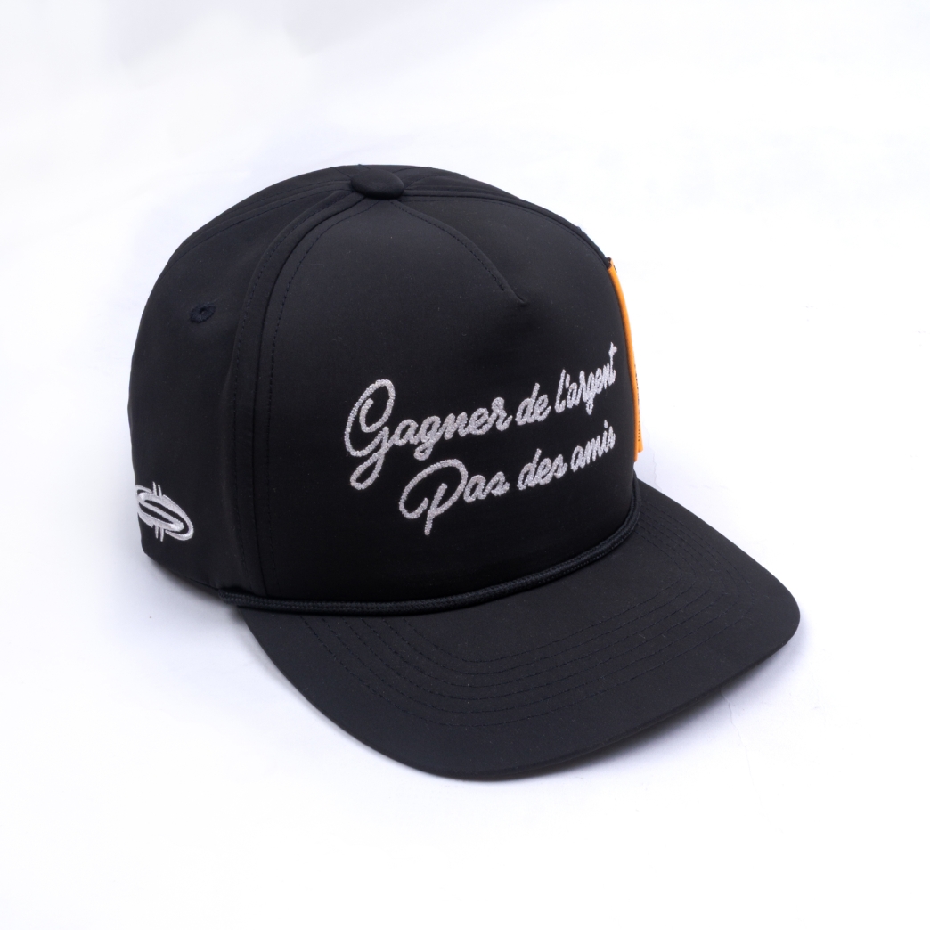 GAGNER DE LARGENT NYLON SNAPBACK IN BLACK