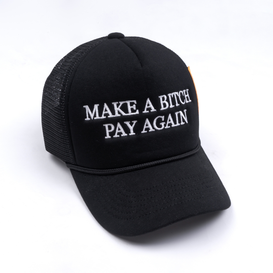 MAKE A BIH PAY AGAIN TRUCK HAT IN BLACK