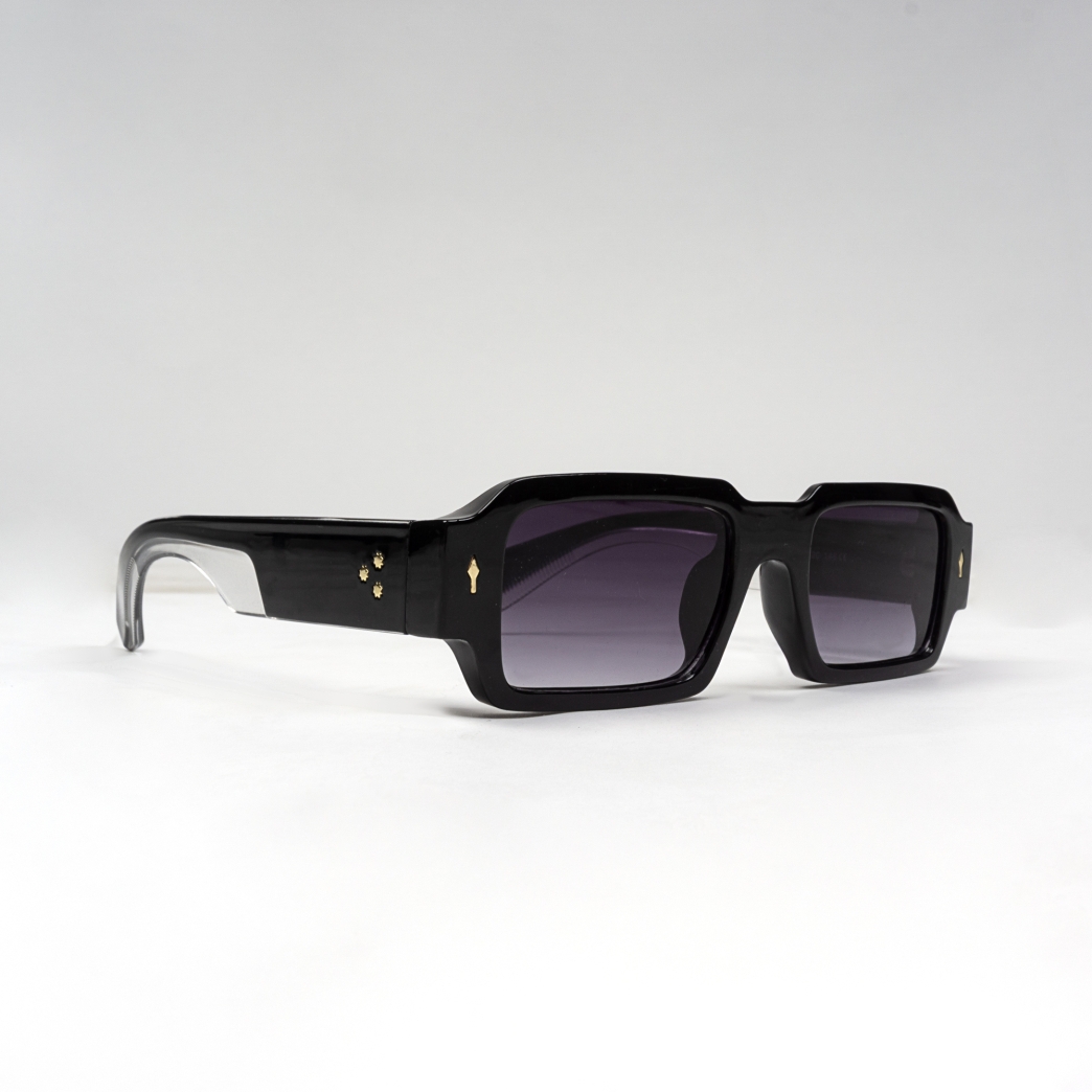 RECTANGULAR SUNGLASSES IN BLACK