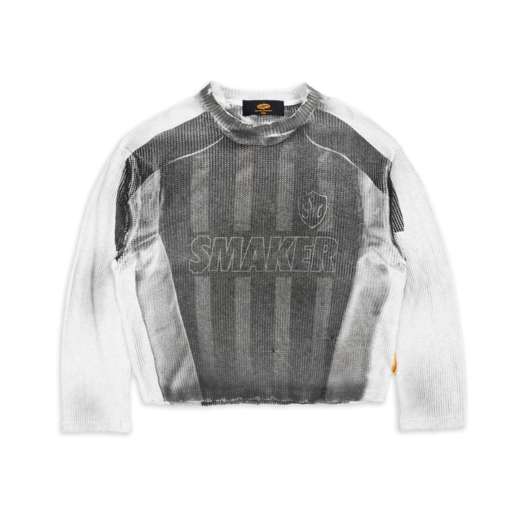 FOOTBALL LONG SLEEVE WAFFLE WASHED TEE