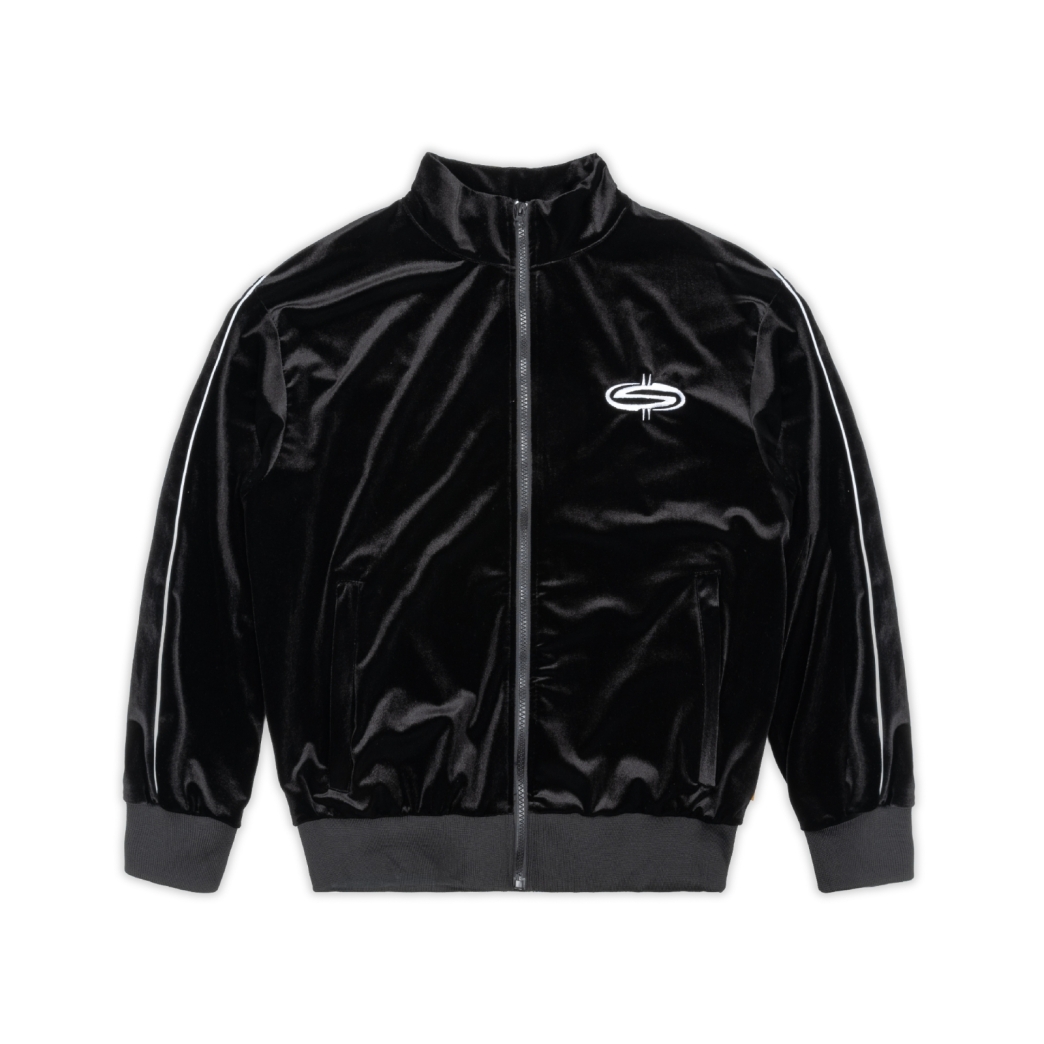 LOGO VELVET JACKET IN BLACK