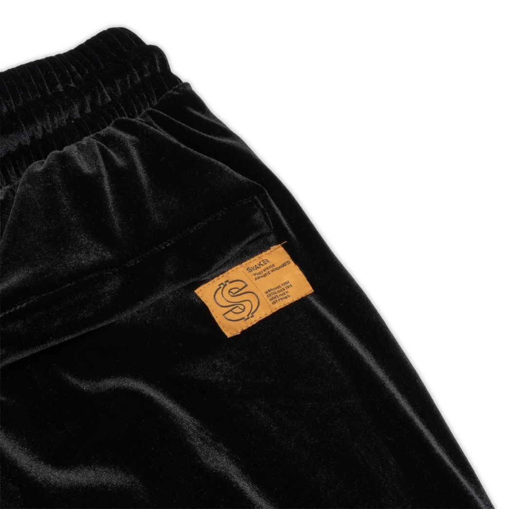 LOGO VELVET PANTS IN BLACK