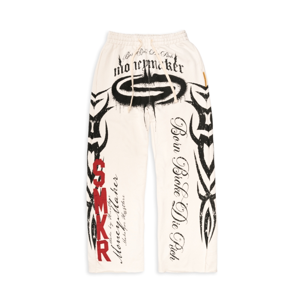 DIE RICH SWEAT PANTS IN WHITE