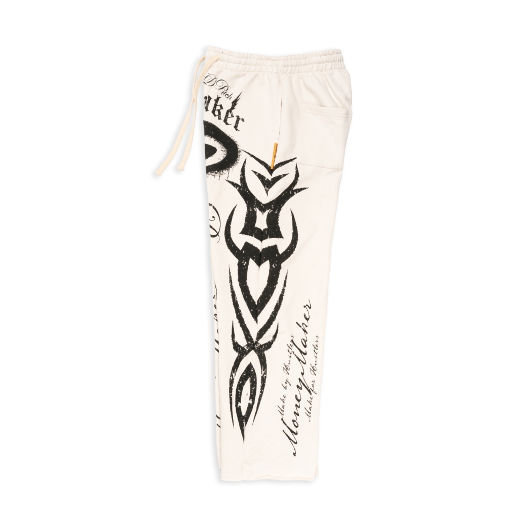 DIE RICH SWEAT PANTS IN WHITE
