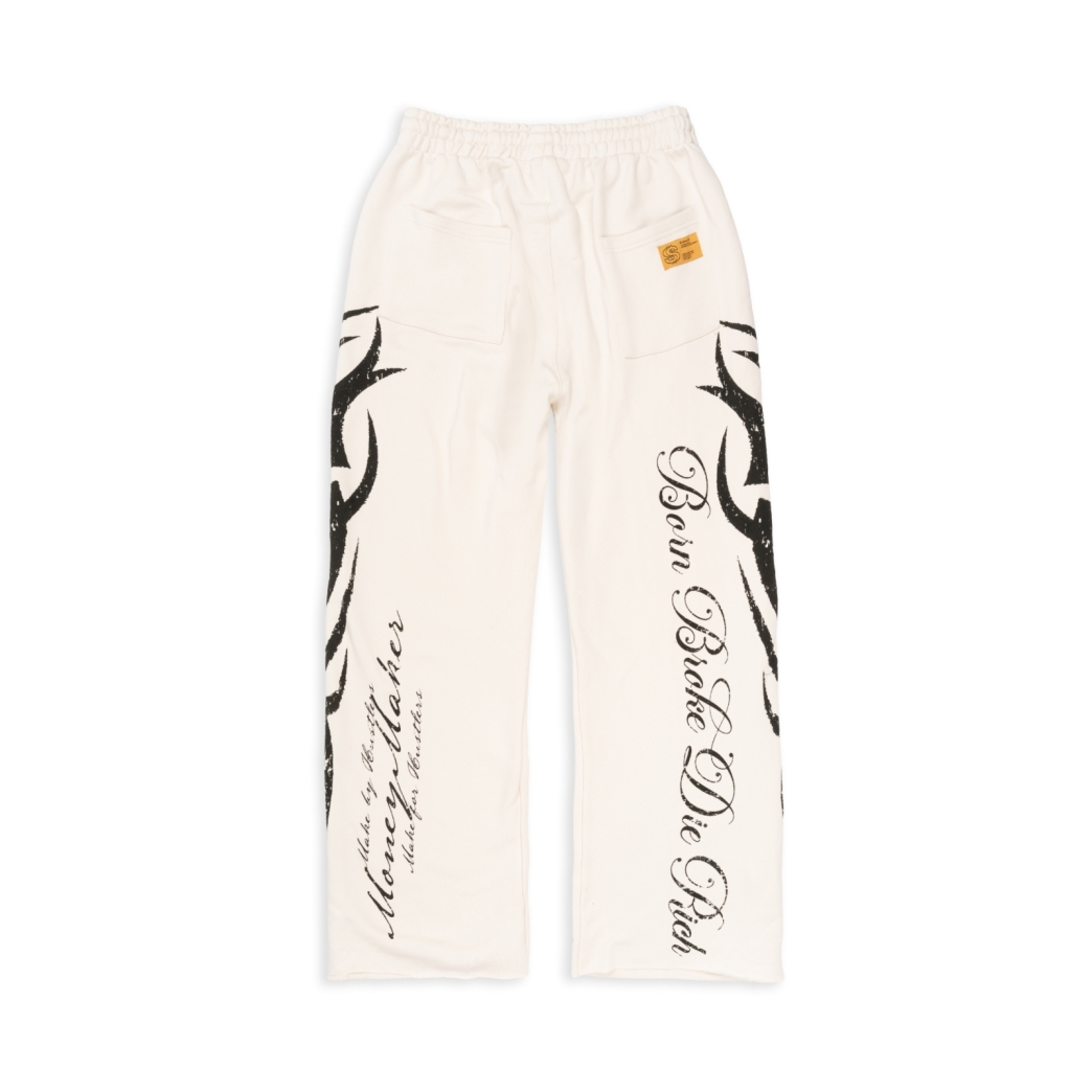 DIE RICH SWEAT PANTS IN WHITE