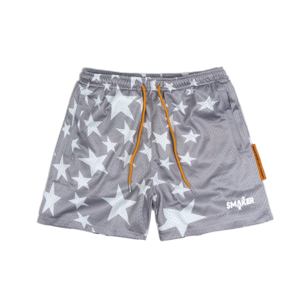 STARS MESH SHORT IN GREY