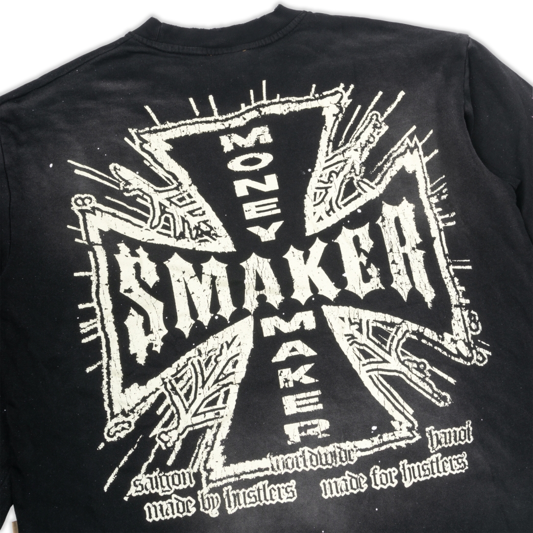 $MAKER WORLDWIDE WASHED SWEATER IN BLACK