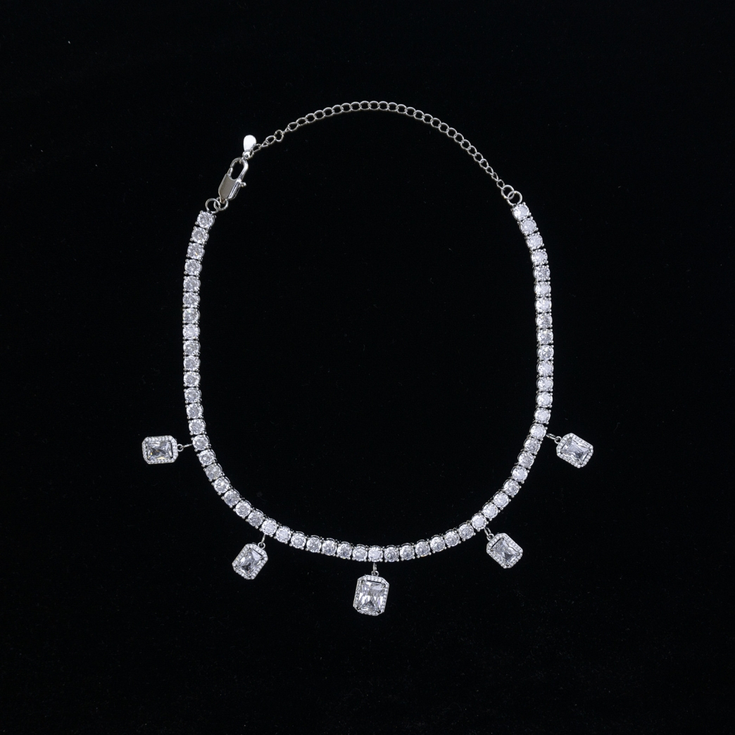 5 DIAMONDS ICED OUT NECKLACE