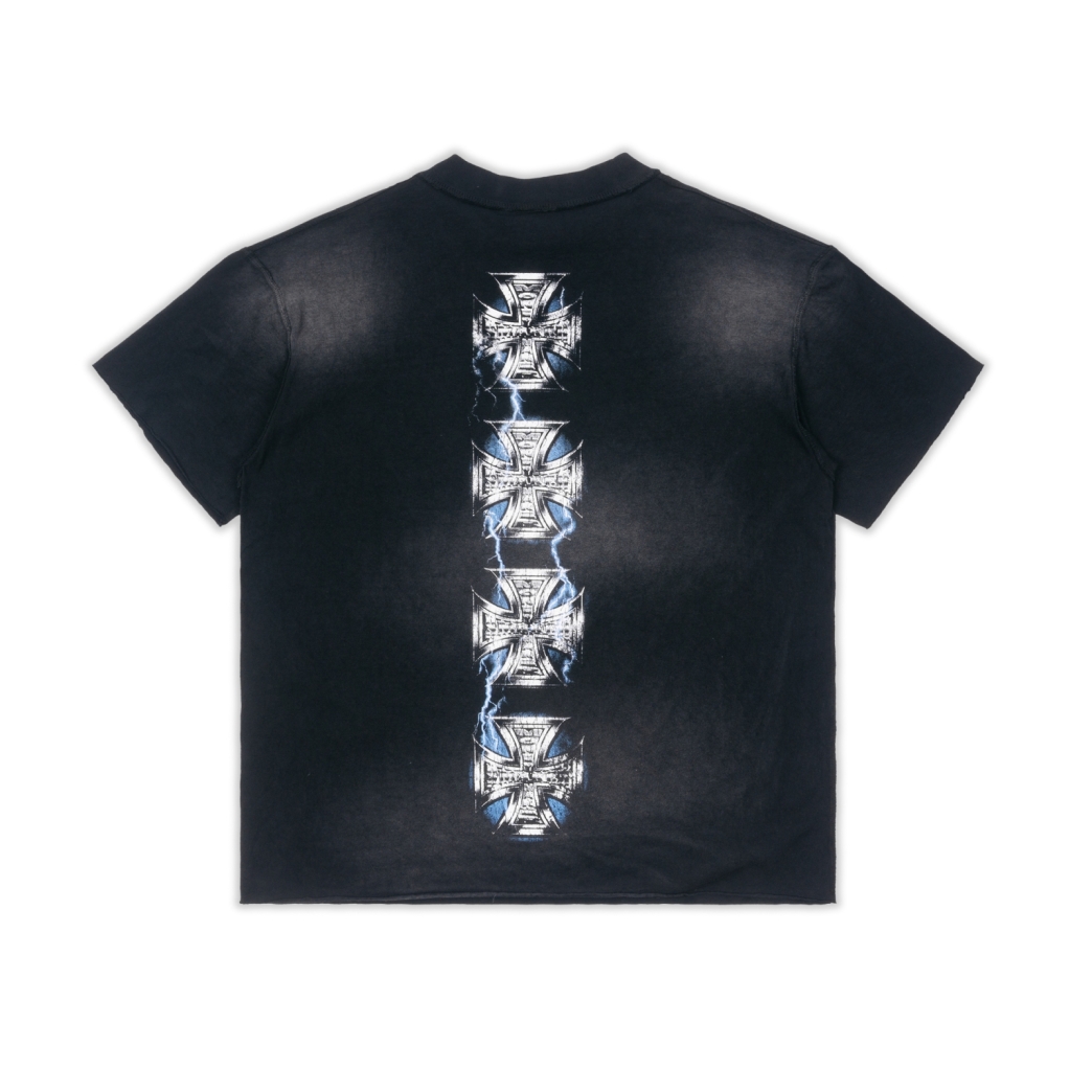 DRAGON TIGER WASHED TEE IN BLACK
