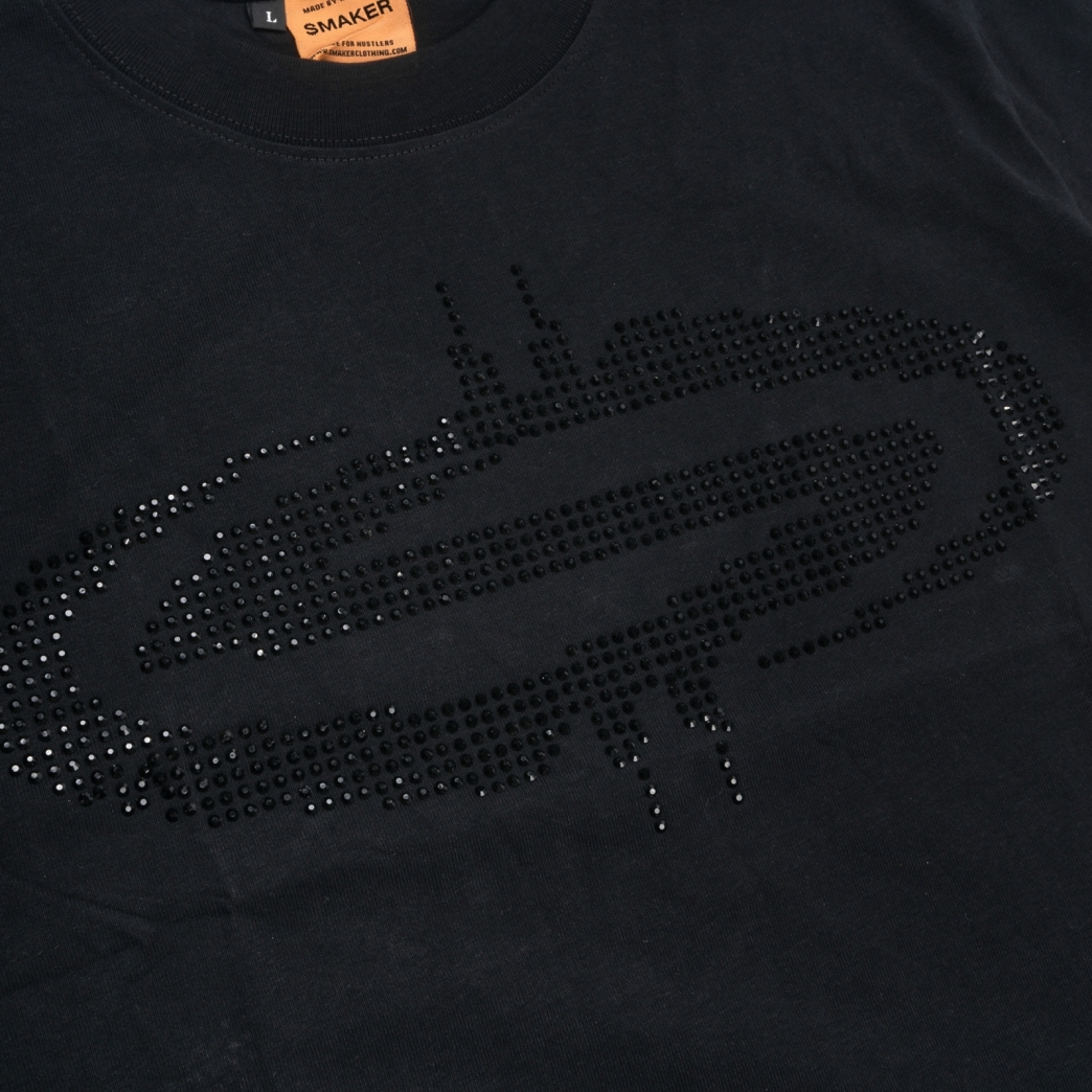 BLACK ICED OUT LOGO TEE IN BLACK