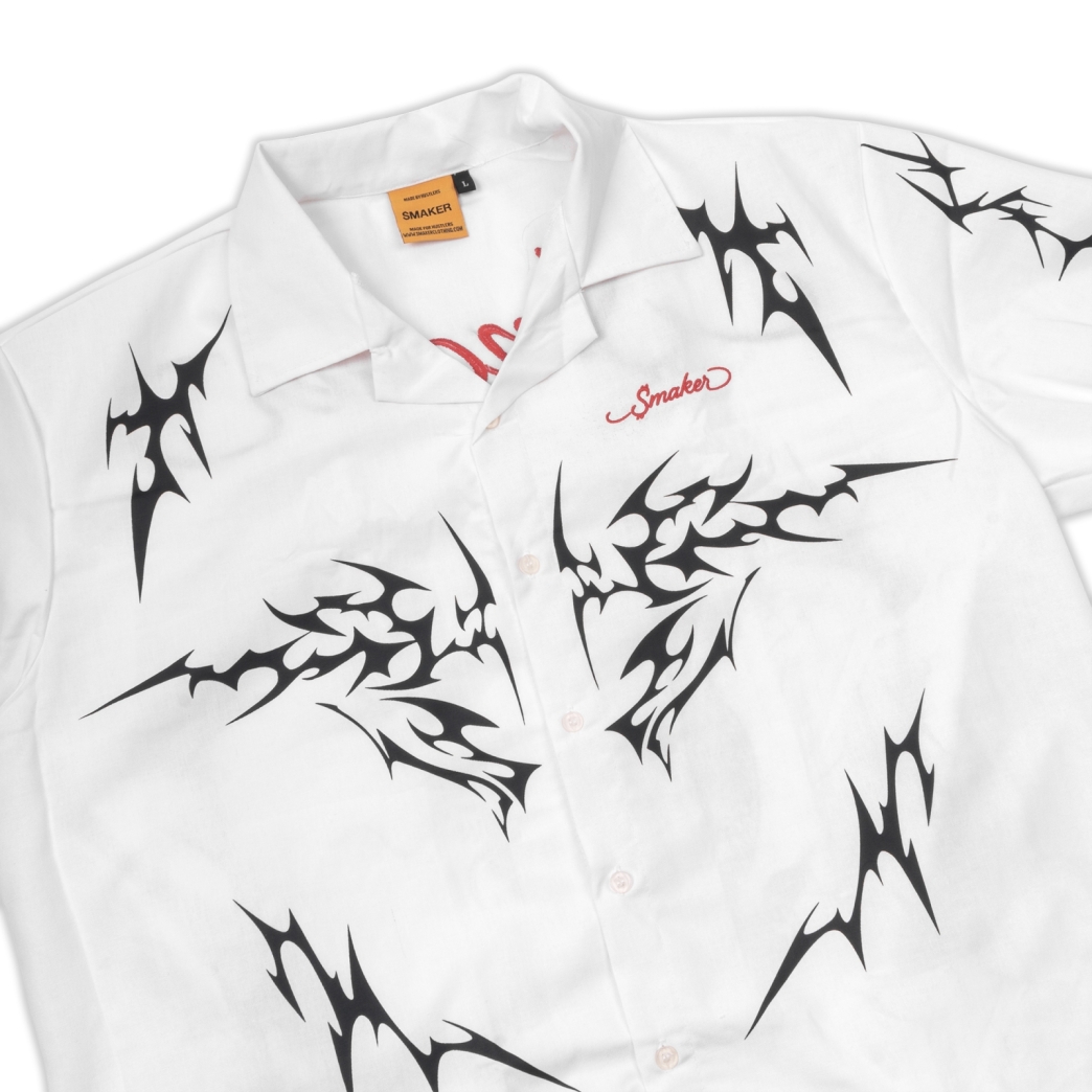 TRIBAL DRAGON SHIRT IN WHITE