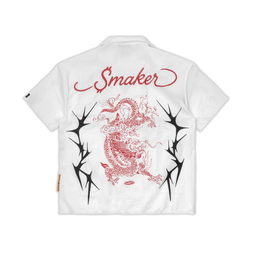 TRIBAL DRAGON SHIRT IN WHITE