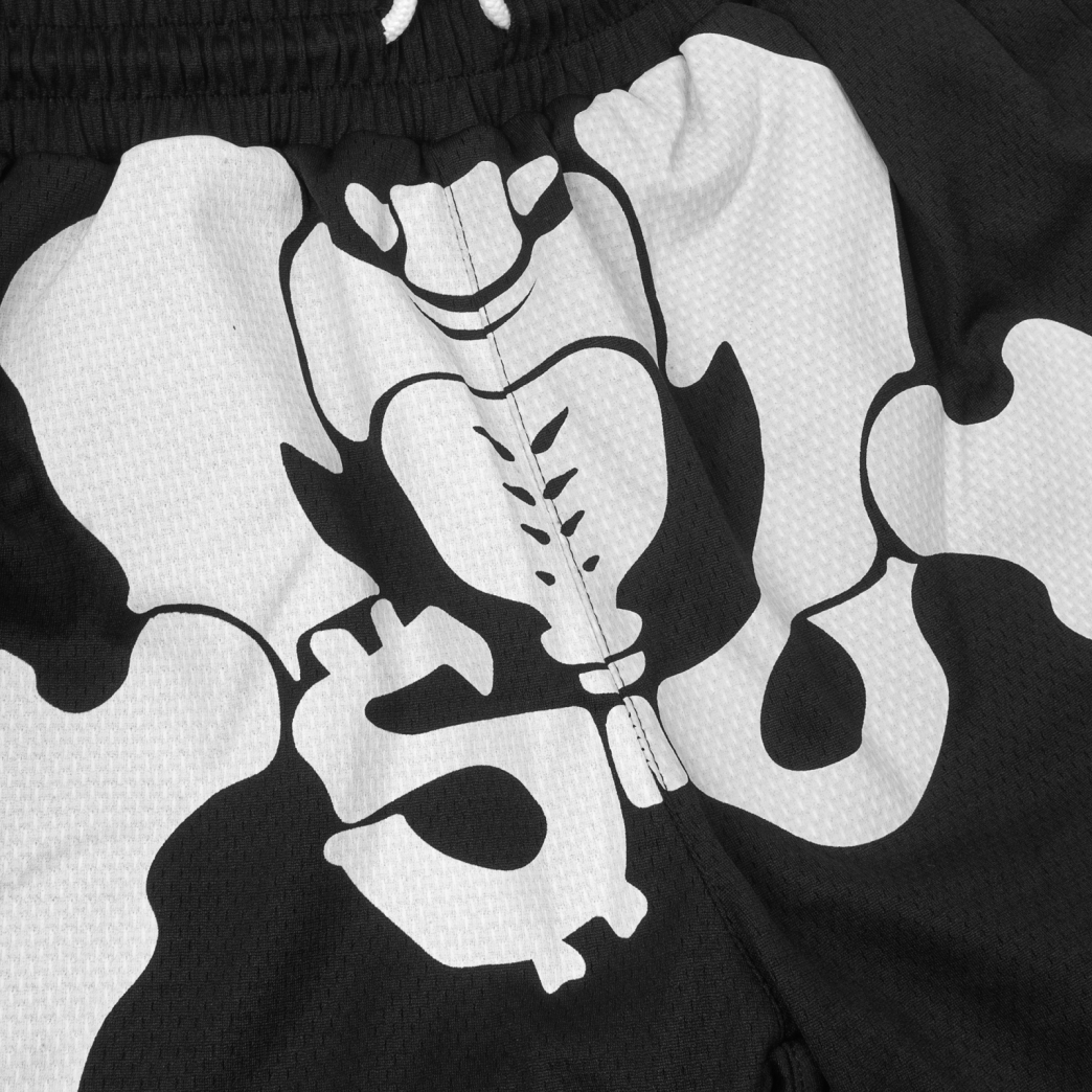 SKELETON MESH SHORTS IN BLACK