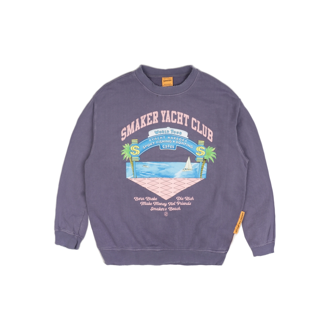 YACHT CLUB WASHED SWEATER IN DARK PURPLE
