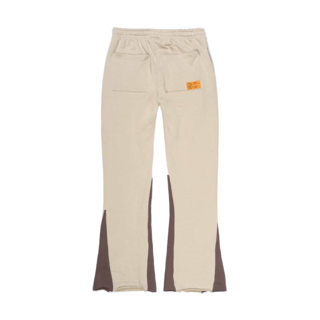 SMAKER FLAME FLARE SWEAT PANTS IN TAN