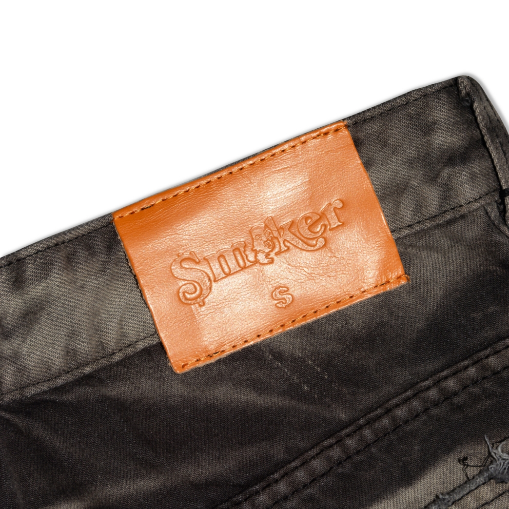 WRINKLE WASHED BAGGY SHORT JEANS IN GREY