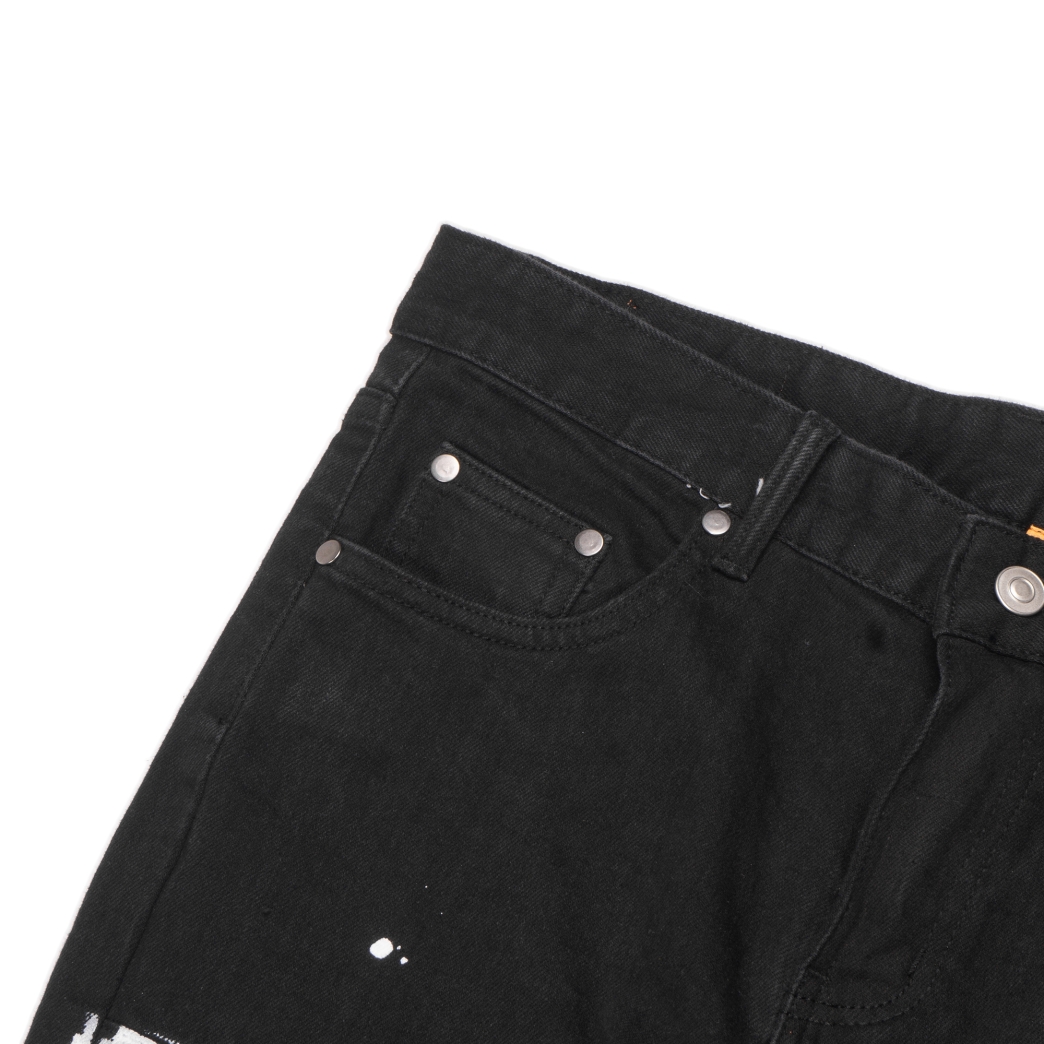 SPLASHED FLARE JEANS IN BLACK