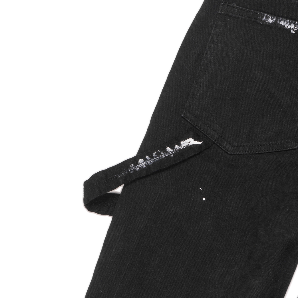 SPLASHED FLARE JEANS IN BLACK