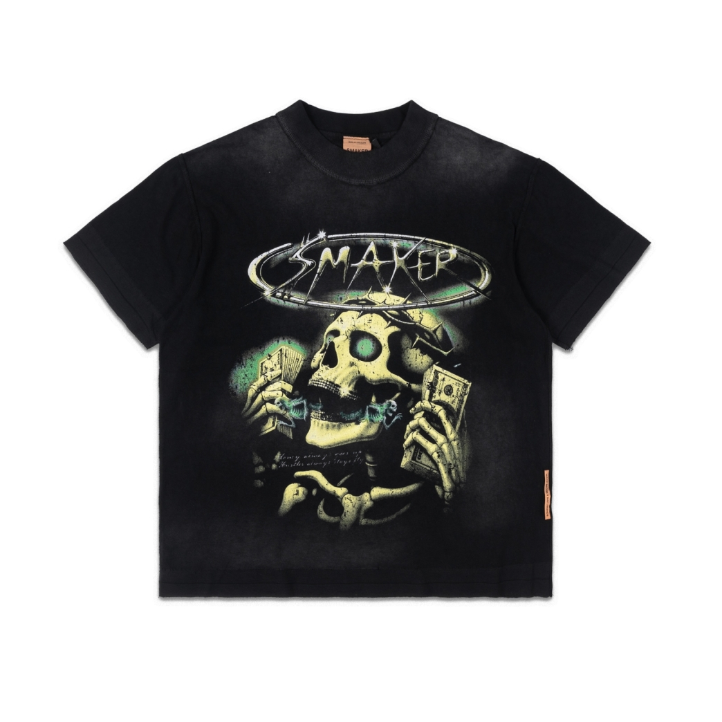 MONEY CALL WASHED TEE IN BLACK 