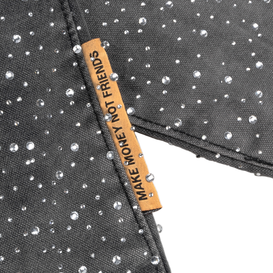 $MAKER $TUDIO $WAROVSKI WASHED WORKER JACKET IN GREY