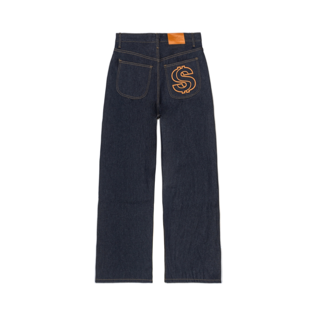 LOGO RAW DENIM JEANS