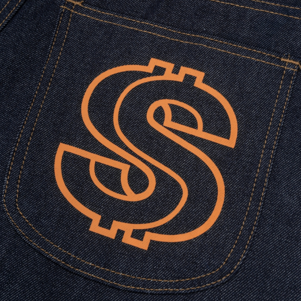 LOGO RAW DENIM JEANS