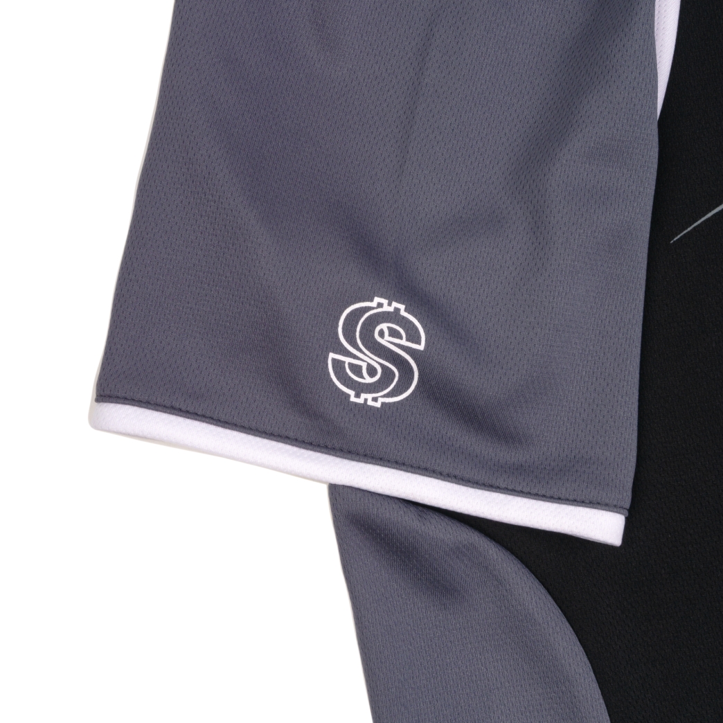 $MAKER SPEEDWAY SOCCER JERSEY IN BLACK/GREY