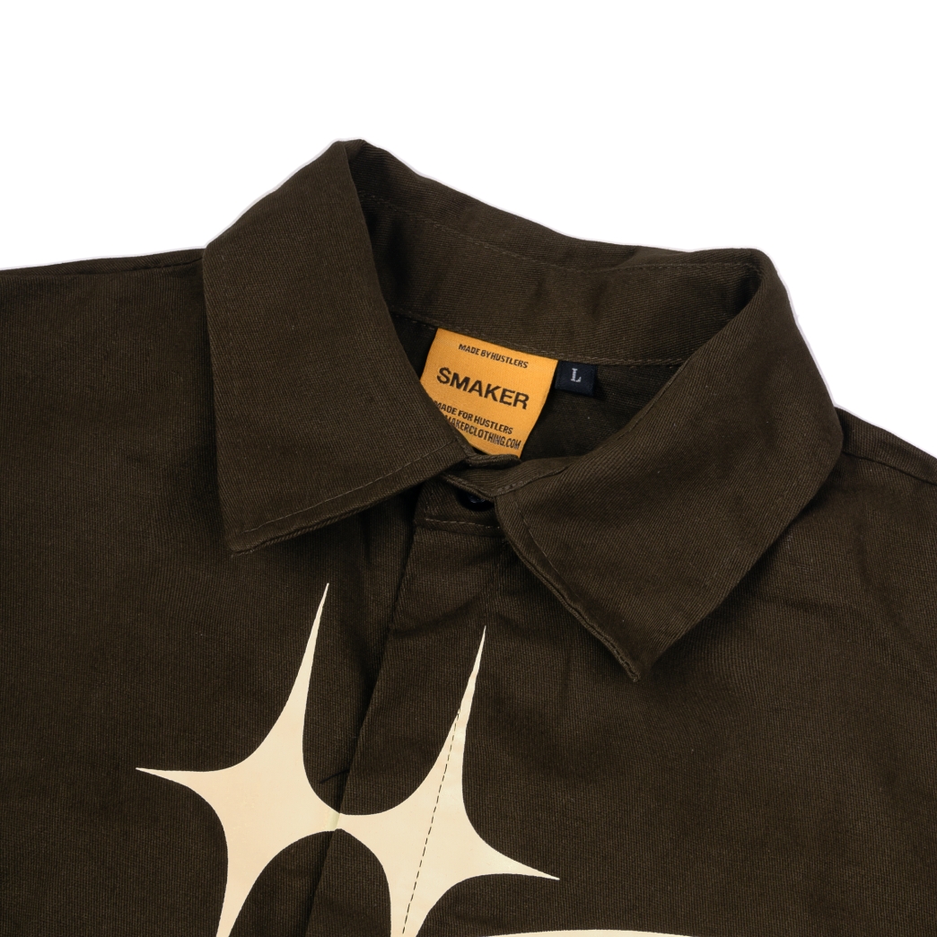 BIG LOGO KHAKI SHIRT IN BROWN