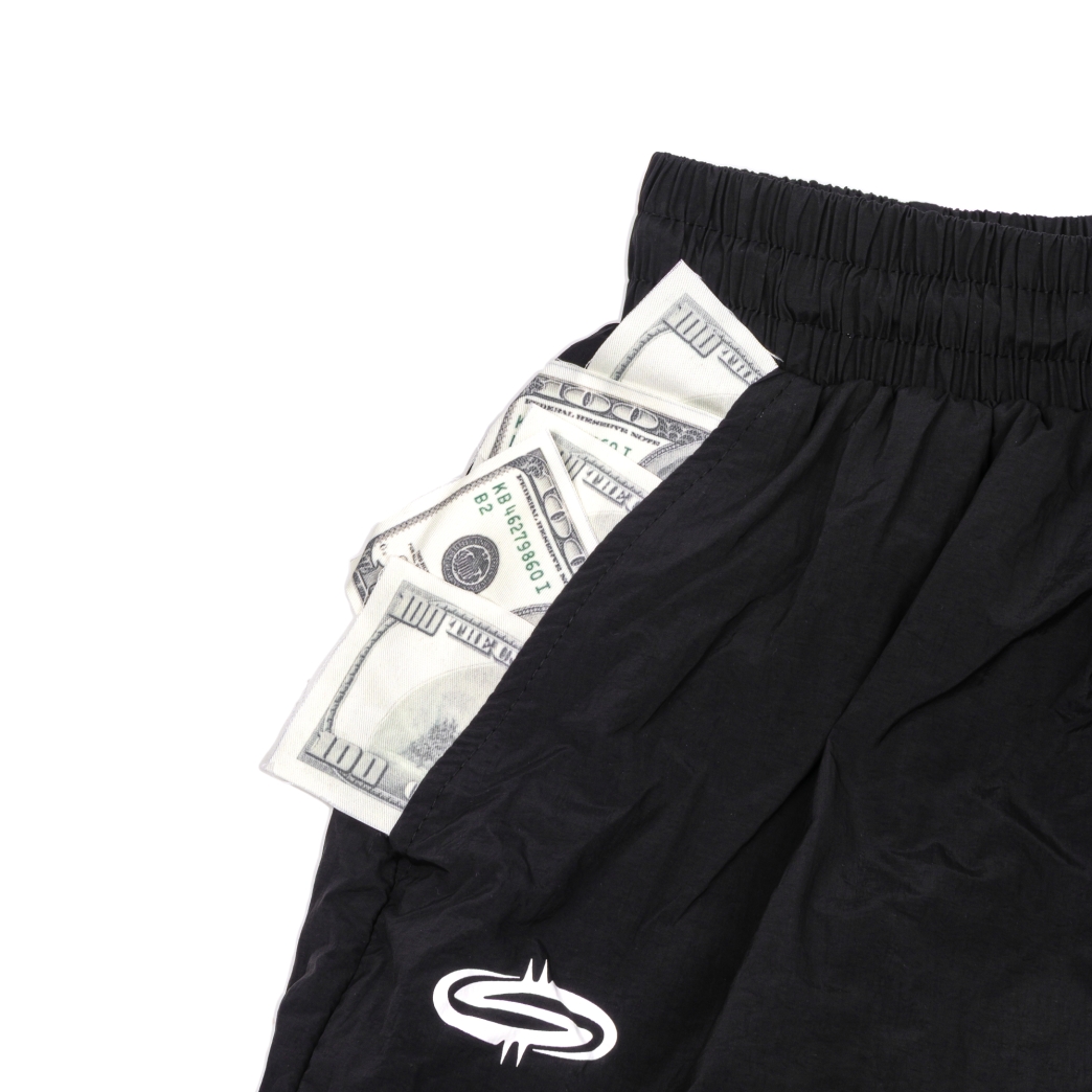 2 POCKETS FULL NYLON SHORTS IN BLACK