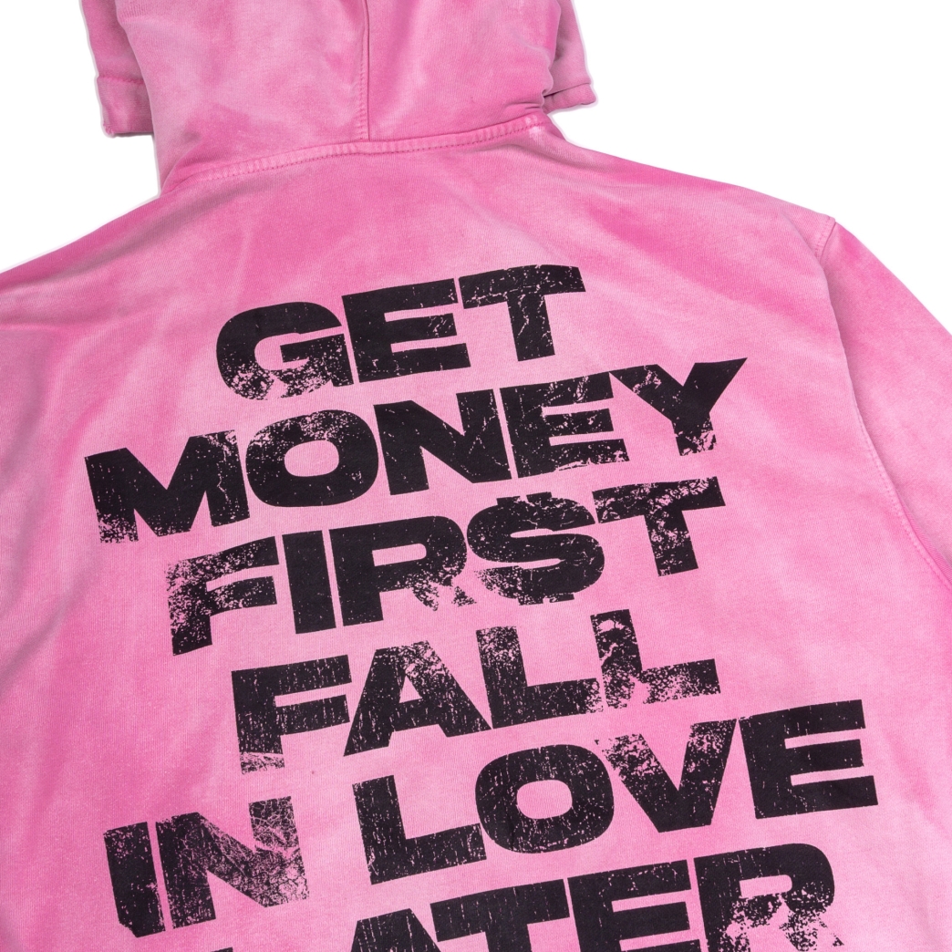 $INNER WORLD WASHED HOODIE IN PINK