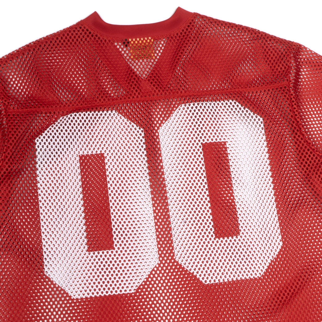 PROPERTY MESH BOXY TEE IN RED