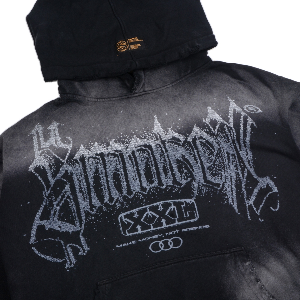 21 SMAKER STUDIO WASHED HOODIE IN BLACK