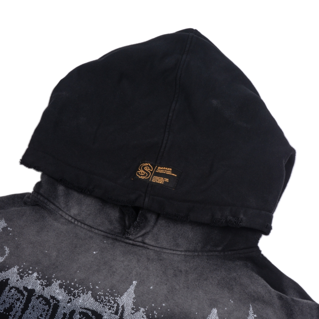 21 SMAKER STUDIO WASHED HOODIE IN BLACK
