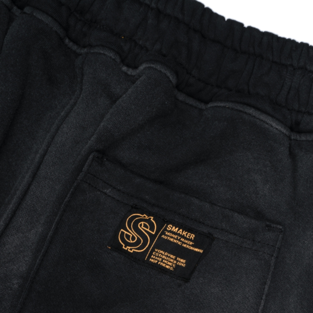 LOGO STRIPES WASHED SWEAT PANTS IN BLACK