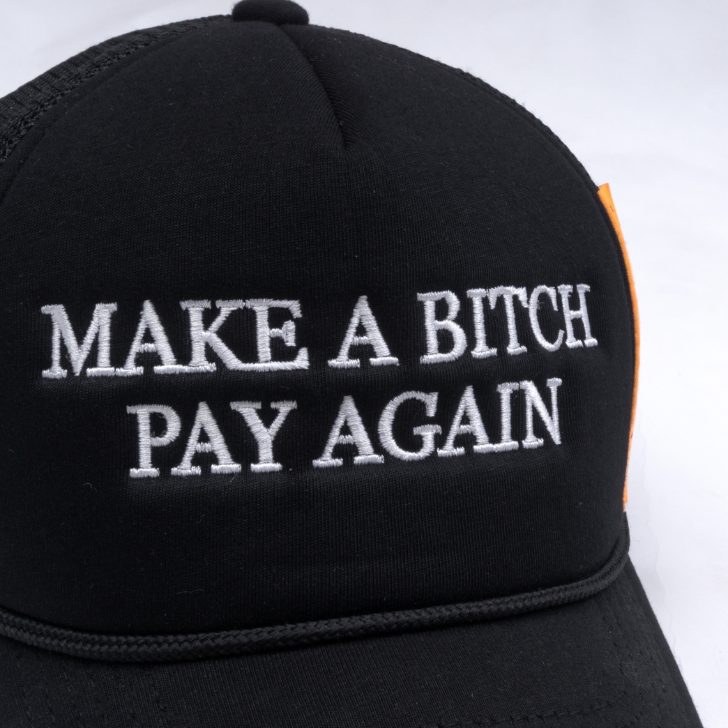 MAKE A BIH PAY AGAIN TRUCK HAT IN BLACK