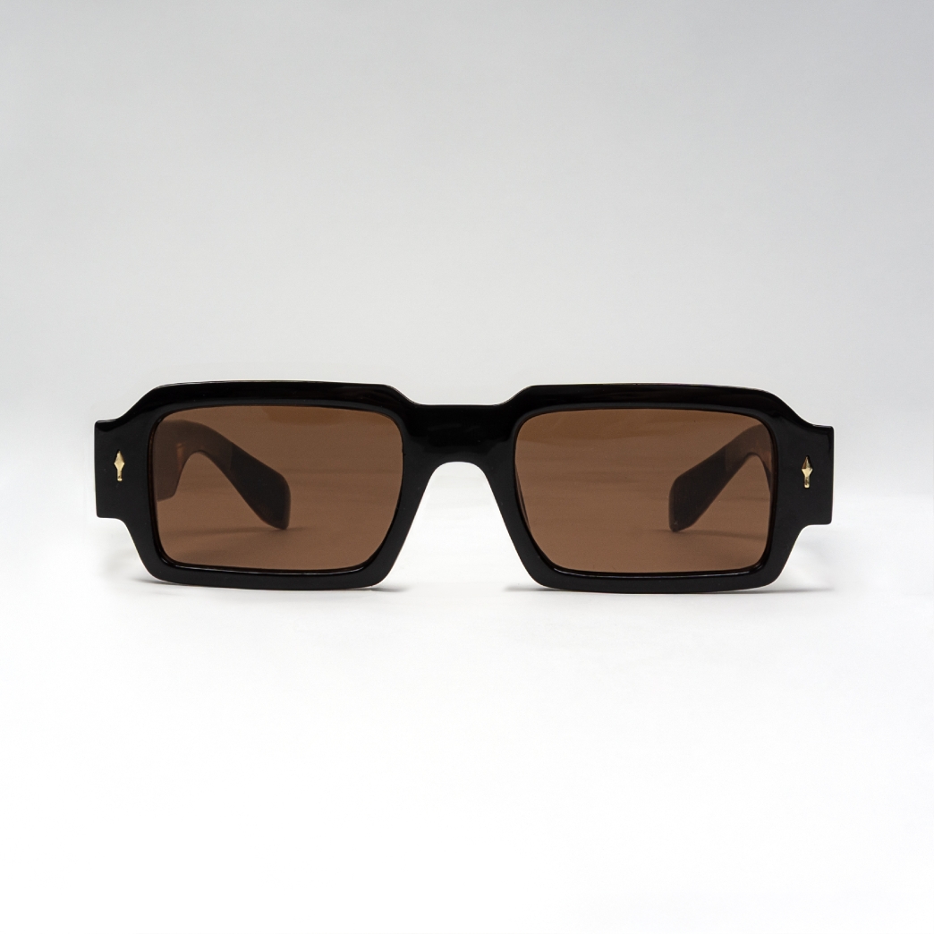 RECTANGULAR SUNGLASSES IN DARK BROWN