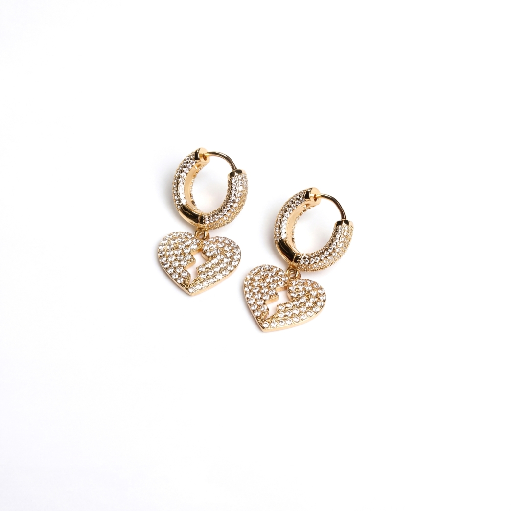 HEARTBEAKA ICED OUT EARRINGS