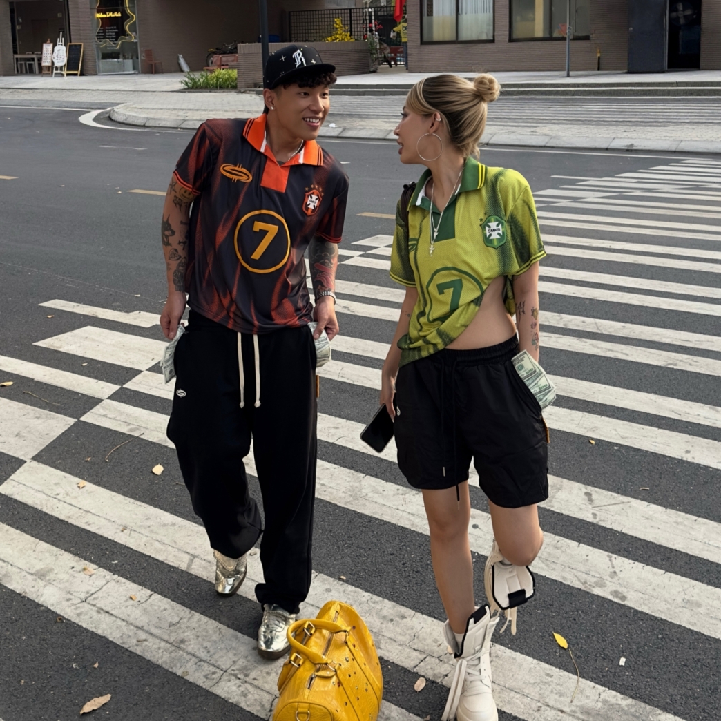 FLAME FOOTBALL JERSEY IN YELLOW