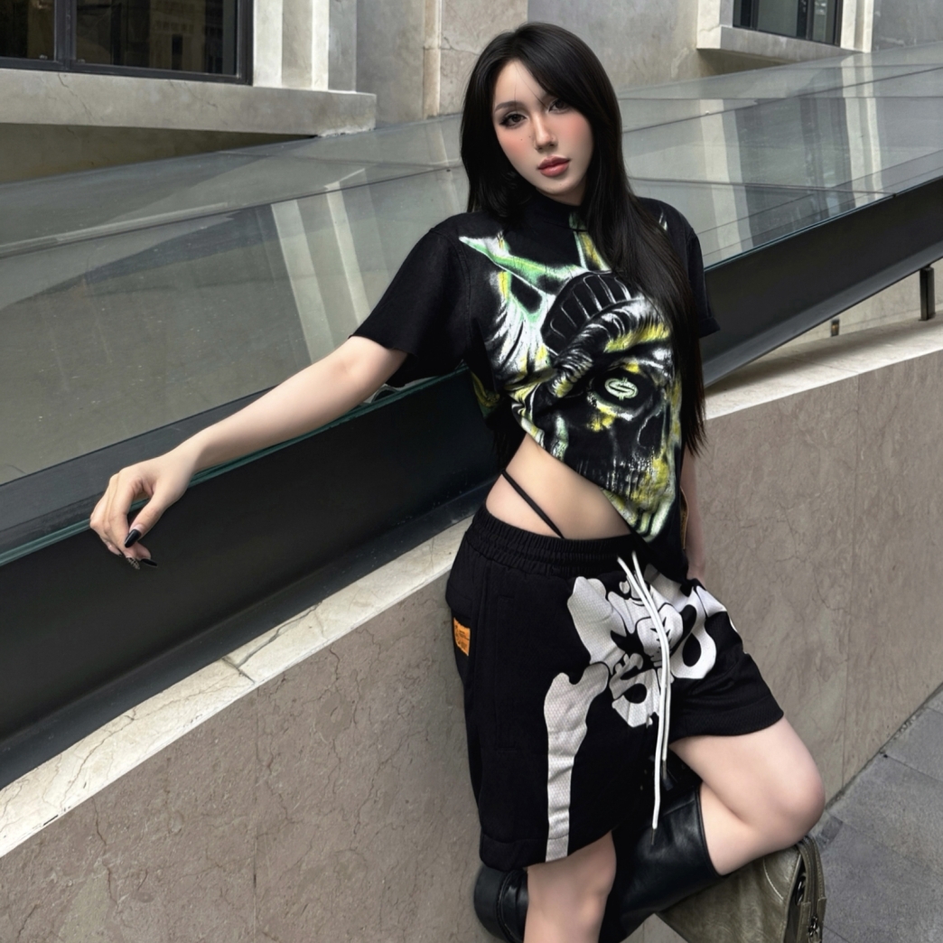 STAY LOW MOVE LETHAL WASHED TEE IN BLACK 