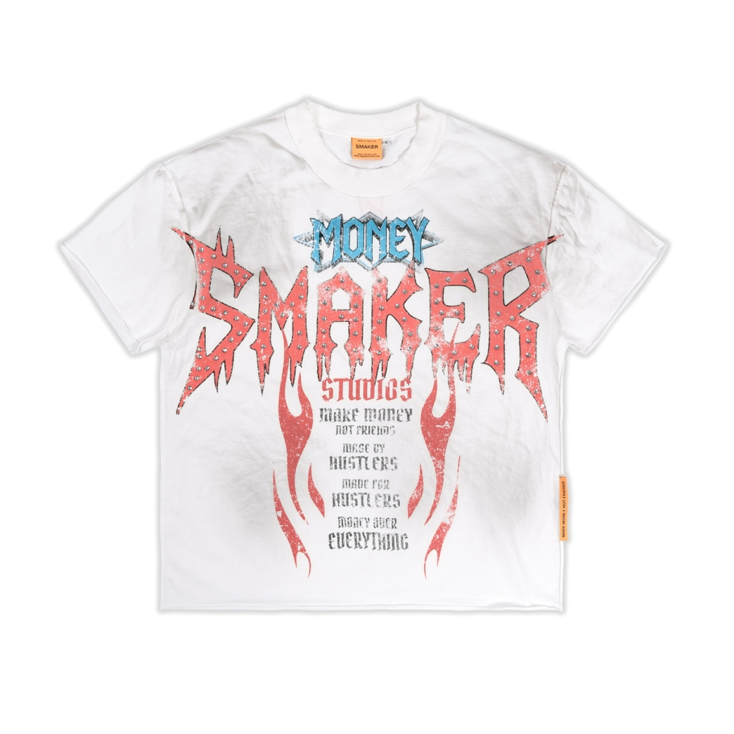 $MAKER ROCK WASHED TEE IN CREAM