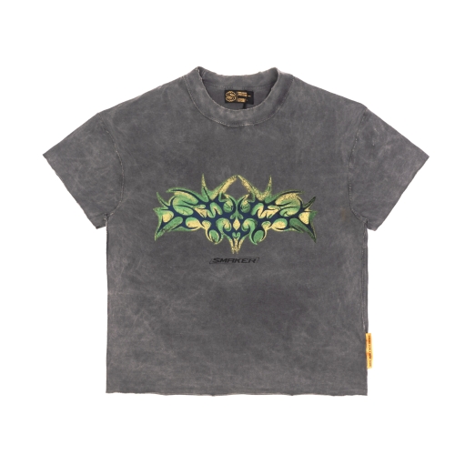 TRIBAL LOGO WASHED TEE IN GREY