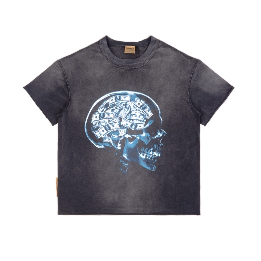 MONEY IN MY MIND WASHED TEE IN GREY