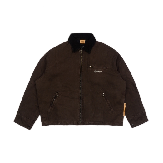WORKWEAR WASHED JACKET IN DARK BROWN