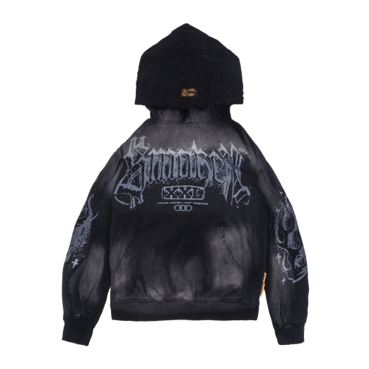 21 SMAKER STUDIO WASHED HOODIE IN BLACK