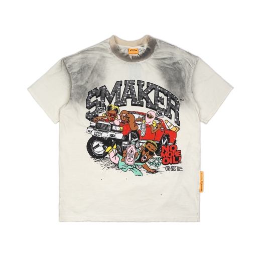 NO MORE OIL WASHED TEE IN WHITE VER. 2