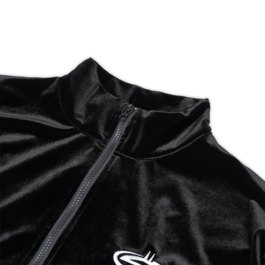 LOGO VELVET JACKET IN BLACK