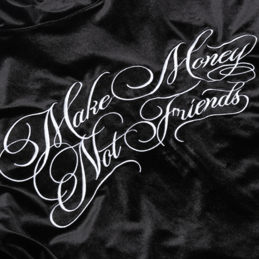 LOGO VELVET JACKET IN BLACK